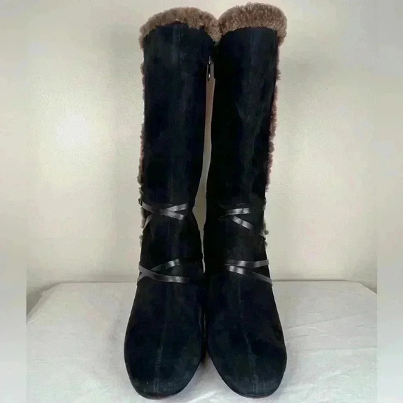 Circa Joan & David Dulcinea Black Suede Mid Calf Boot Women’s Size 8.5 Medium - Picture 3 of 16